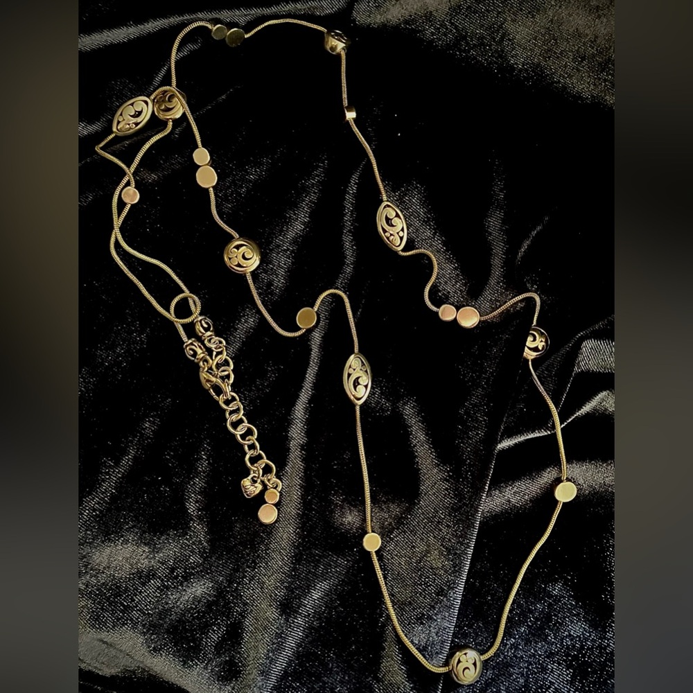 Preowned Brighton Contempo Long Gold Tone Necklace